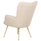 Beliani VEJLE - Fauteuil met hocker - Beige - Bouclé