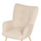 Beliani VEJLE - Fauteuil met hocker - Beige - Bouclé