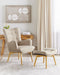 Beliani VEJLE - Fauteuil met hocker - Beige - Polyester