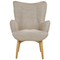 Beliani VEJLE - Fauteuil met hocker - Beige - Polyester