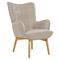Beliani VEJLE - Fauteuil met hocker - Beige - Polyester