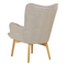 Beliani VEJLE - Fauteuil met hocker - Beige - Polyester