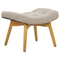 Beliani VEJLE - Fauteuil met hocker - Beige - Polyester