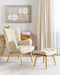 Beliani VEJLE - Fauteuil met hocker - Lichtbeige - Polyester