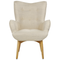 Beliani VEJLE - Fauteuil met hocker - Lichtbeige - Polyester