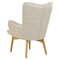 Beliani VEJLE - Fauteuil met hocker - Lichtbeige - Polyester