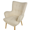 Beliani VEJLE - Fauteuil met hocker - Lichtbeige - Polyester
