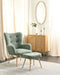 Beliani VEJLE - Fauteuil met hocker - Lichtgroen - Bouclé