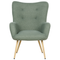 Beliani VEJLE - Fauteuil met hocker - Lichtgroen - Bouclé