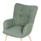 Beliani VEJLE - Fauteuil met hocker - Lichtgroen - Bouclé