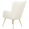 Beliani VEJLE - Fauteuil met hocker - Wit - Bouclé