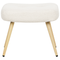 Beliani VEJLE - Fauteuil met hocker - Wit - Bouclé