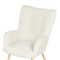 Beliani VEJLE - Fauteuil met hocker - Wit - Bouclé