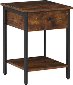 Beliani VESTER - Nachtkastje - Donkere houtkleur - Spaanplaat