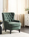 Beliani VIBORG II - Chesterfield fauteuil - Donkergroen - Polyester