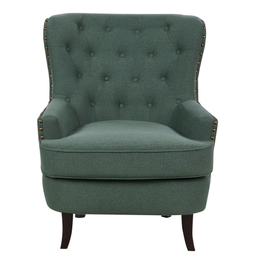 Beliani VIBORG II - Chesterfield fauteuil - Donkergroen - Polyester