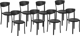 Beliani VIESTE - Stoel set van 8 - Zwart - Kunststof
