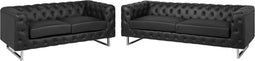 Beliani VISSLAND - Chesterfield bank - zwart - Kunstleer