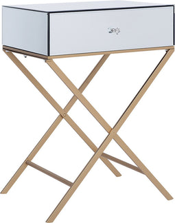 Beliani VIVY - Nachtkastje - Zilver - Glas