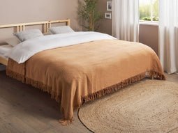 Beliani YERBENT - Bedsprei - Bruin - 200 x 220 cm - Katoen