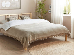Beliani YERBENT - Bedsprei - Taupe - 150 x 200 cm - Katoen