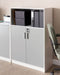 Beliani ZEHNA - Sideboard - Lichtgrijs/Wit - Vezelplaat
