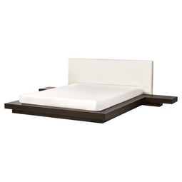 Beliani ZEN - Waterbed - Donkerhout - 160 x 200 cm - Bouclé