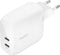 Belkin 60Watt (2x 30watt) Dual USB-C Wall Charger met Fastcharging - 2x USB-C - Universeel gebruik