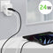 Belkin BOOST CHARGE™ 2-poorts USB-A-wandlader (24 W) + USB-A/USB-C®-kabel - 2 uitgangsaansluitingen - Wit