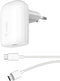 Belkin Boost Charge adapter met kabel - USB-C naar USB-C - 1m - 30W - Wit