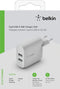 Belkin Boost Charge Universele 2-poorts snellader voor thuis - 24W - Wit