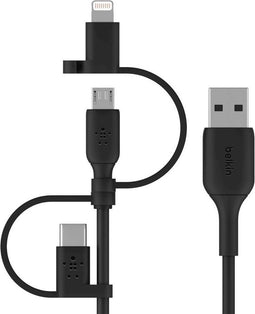 Belkin BOOST↑CHARGE™ Universele USB-kabel - 1 meter - USB-A /USB-C/Micro-USB/Lightning connector- Zwart