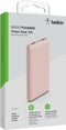 Belkin Boost-Up Charge 10.000 mAh Powerbank - USB-A naar USB-C-Kabel - 3-Poorts - Geschikt voor iPhone – 15W - Roségoud