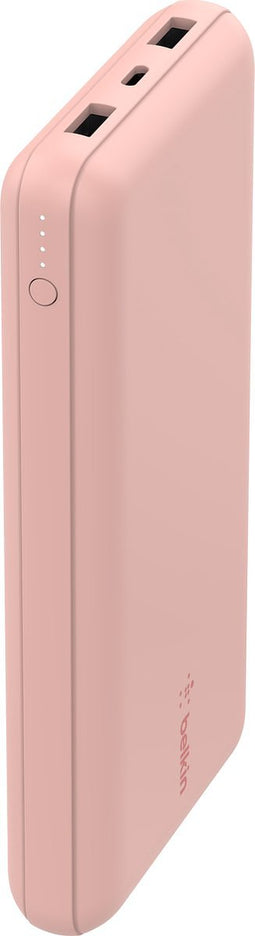 Belkin Boost-Up Charge 20.000 mAh Powerbank - USB-A naar USB-C-Kabel - 3-Poorts - geschikt voor iPhone - 15W - Roze