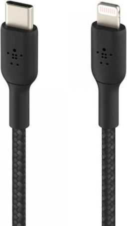 Belkin Braided iPhone Lightning naar USB-C kabel - 1m - zwart