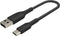 Belkin Braided USB-C naar USB kabel - 0,15m - Zwart
