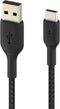 Belkin Braided USB-C naar USB kabel - 0,15m - Zwart