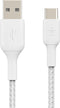 Belkin Braided USB-C naar USB kabel - 2m - Wit