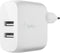 Belkin Dual USB Oplader 24W + 1m iPhone kabel