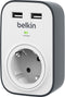 Belkin SurgeCube-spanningsbeveiliger met 1 stopcontact en 2 USB poorten