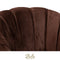 Bella Home Mila - Fauteuil - Velvet - Schelp - Bruin met gouden poten