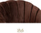Bella Home Mila - Fauteuil - Velvet - Schelp - Bruin met zilveren poten