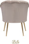 Bella Home Mila - Fauteuil - Velvet - Schelp - Creme met gouden poten
