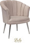 Bella Home Mila - Fauteuil - Velvet - Schelp - Creme met zilveren poten