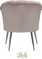 Bella Home Mila - Fauteuil - Velvet - Schelp - Creme met zilveren poten