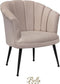 Bella Home Mila - Fauteuil - Velvet - Schelp - Creme met zwarte poten