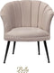 Bella Home Mila - Fauteuil - Velvet - Schelp - Creme met zwarte poten