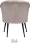 Bella Home Mila - Fauteuil - Velvet - Schelp - Creme met zwarte poten