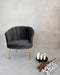 Bella Home Mila - Fauteuil - Velvet - Schelp - Grijs met gouden poten