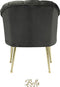 Bella Home Mila - Fauteuil - Velvet - Schelp - Grijs met gouden poten